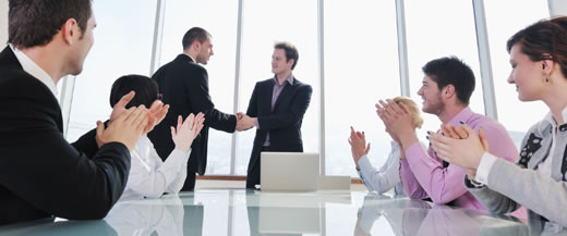 applauding a successful sales pitch